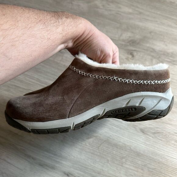 Merrell Encore Ice 4 Sheepskin Fur Lined Suede Slides Women’s Size 8W 8 WIDE - Picture 4 of 10